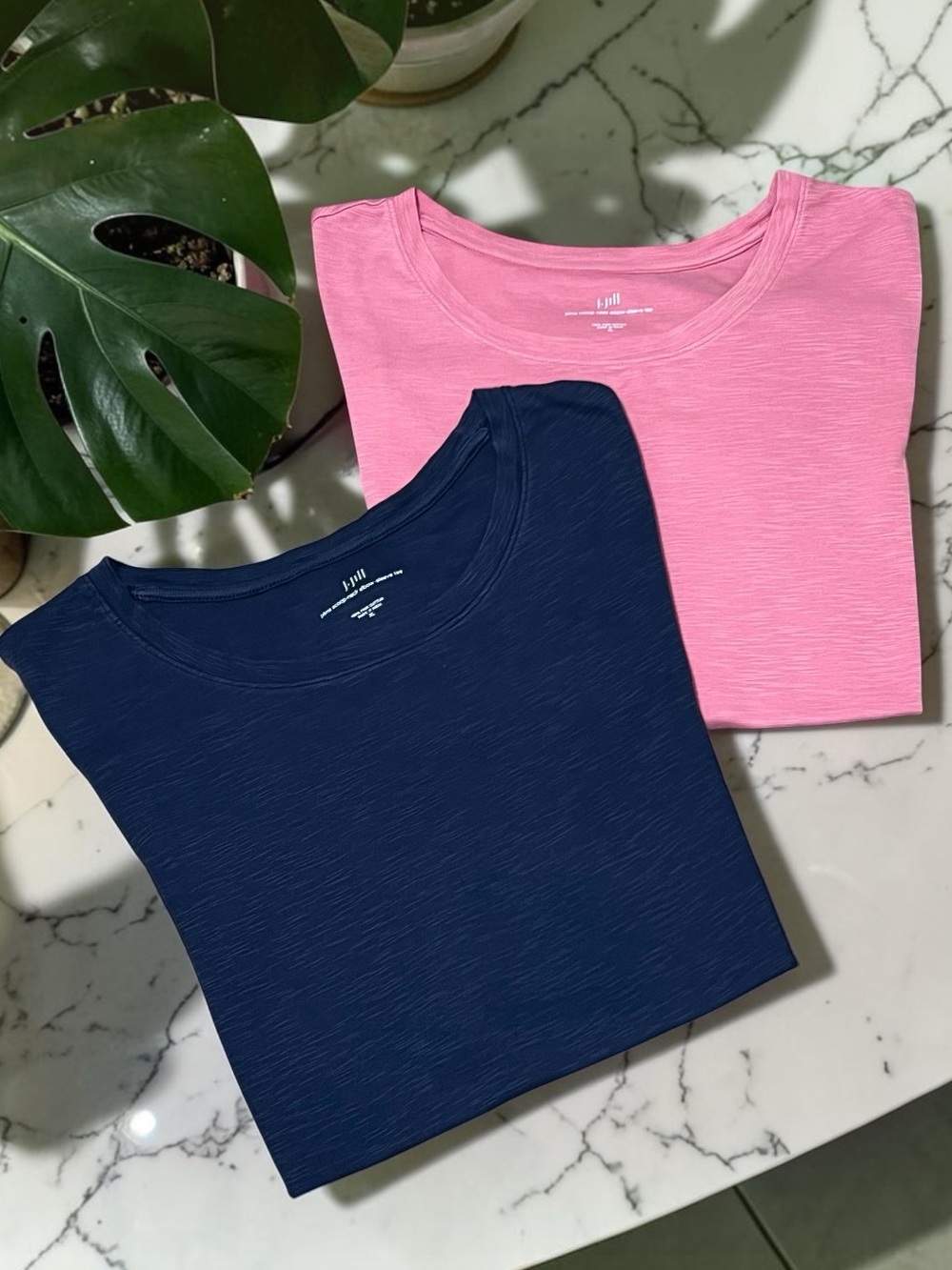 Share J Jill Pima Slub Scoop Neck Tees XL Elbow Sleeve Lot of 2 Capsule Minimali